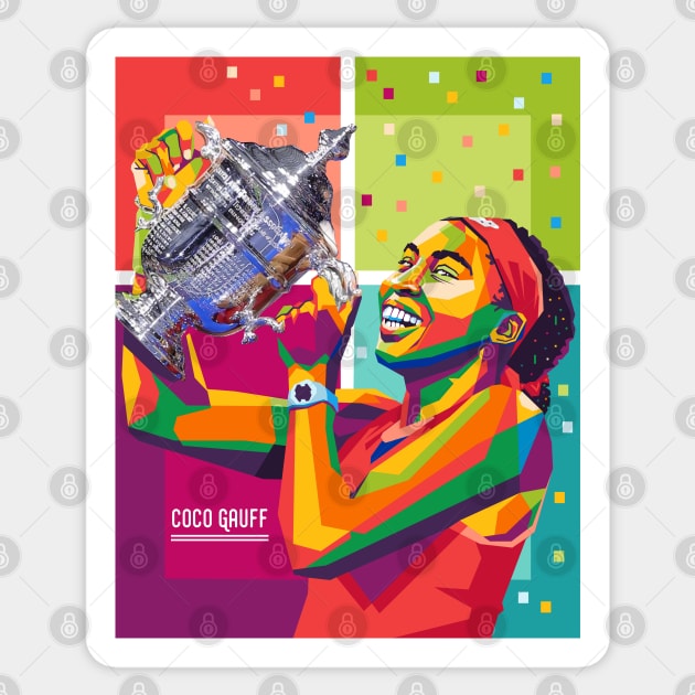 coco gauff champion Sticker by cool pop art house